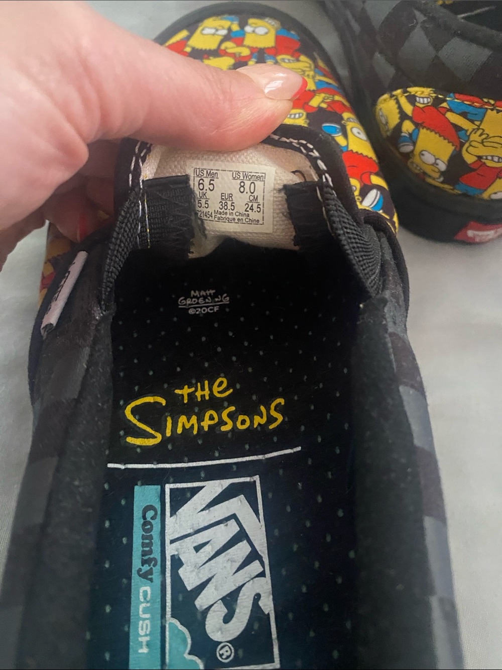 Vans Slip-On Sneakers with Bart Simpson Graphic - Yellow/Red/Blue - Picture 2 of 2